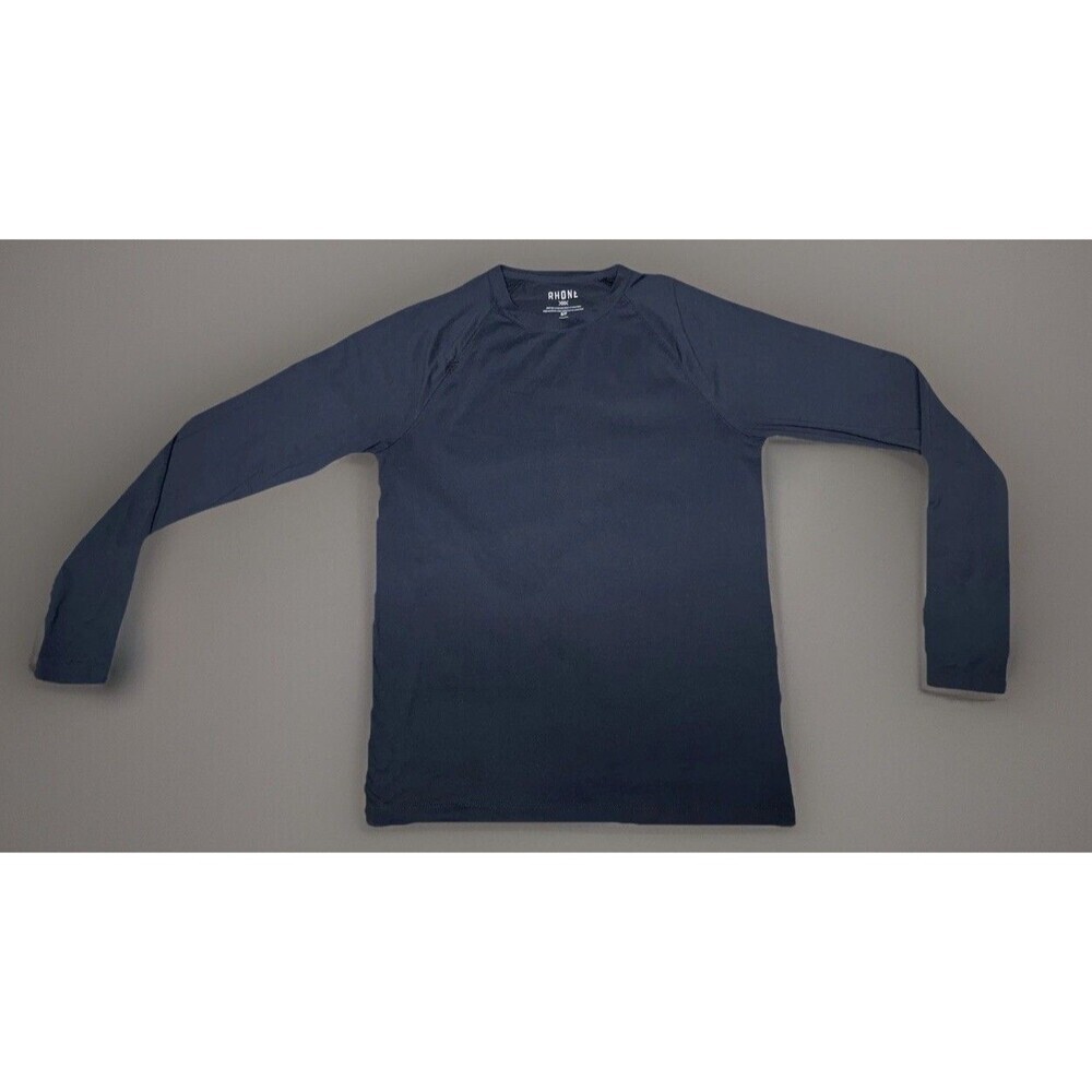 Rhone Reign Shirt Mens Small Long Sleeve Performance Crewneck Tee Gym Black